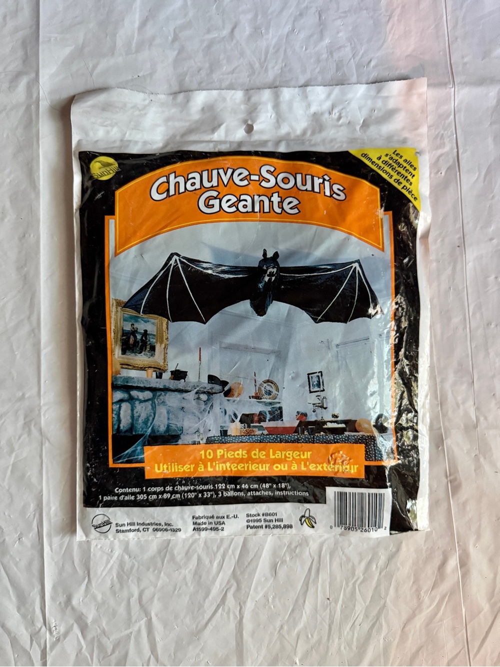 Vintage Sun Hill Giant Floating Bat Halloween 10ft Decoration 1995 NOS Sealed
